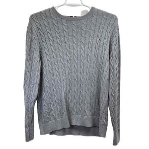 Tommy Hilfiger 100% Cotton Gray Men's Cable Knit Crewneck Sweater XL